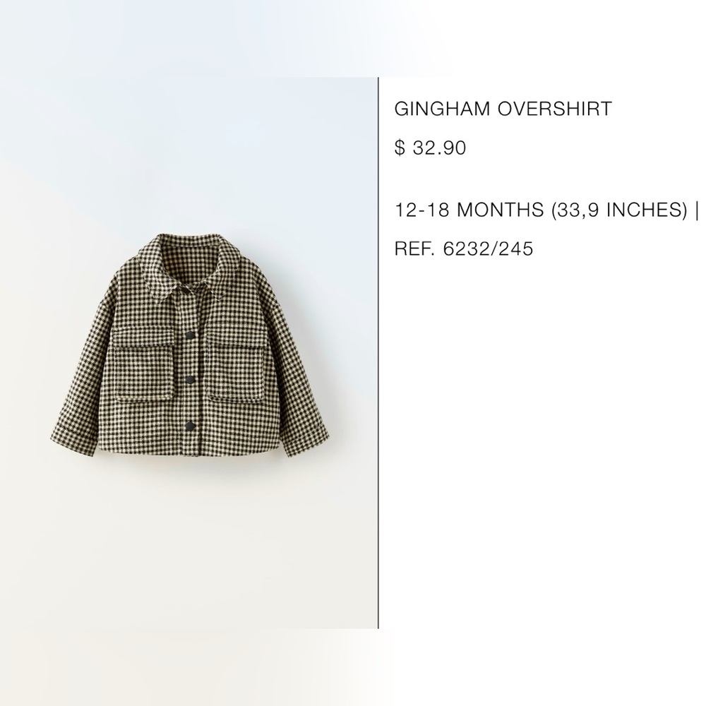 ZARA GINGHAM OVERSHIRT